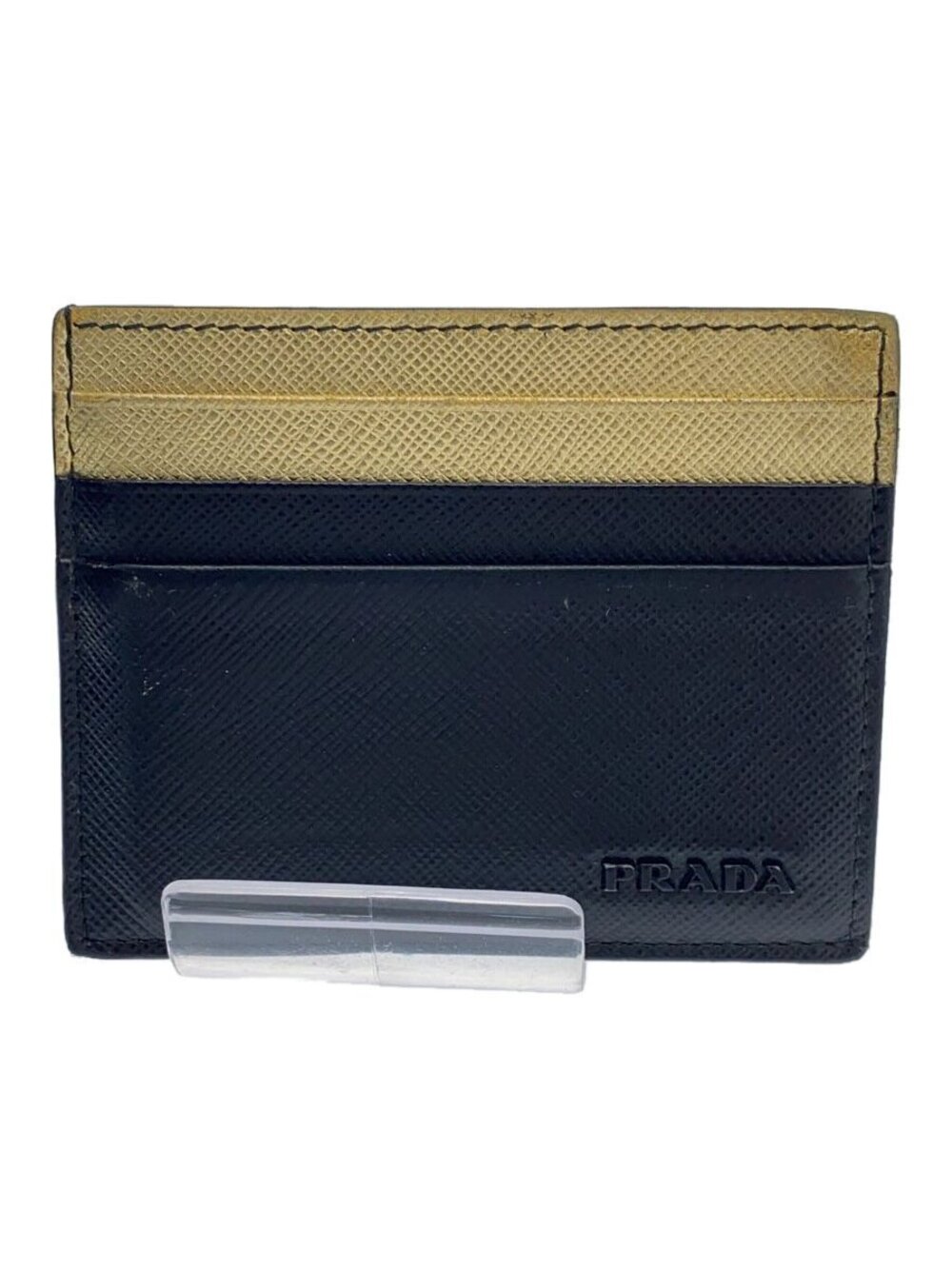 Prada Card Case Wallet Leather Black